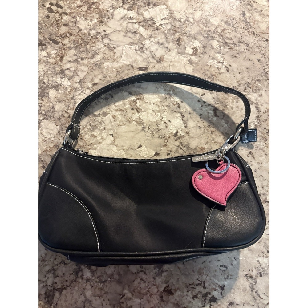Victoria's Secret Y2K Small Black Shoulder‎ Purse Nylon Clubbing Charm Keychain